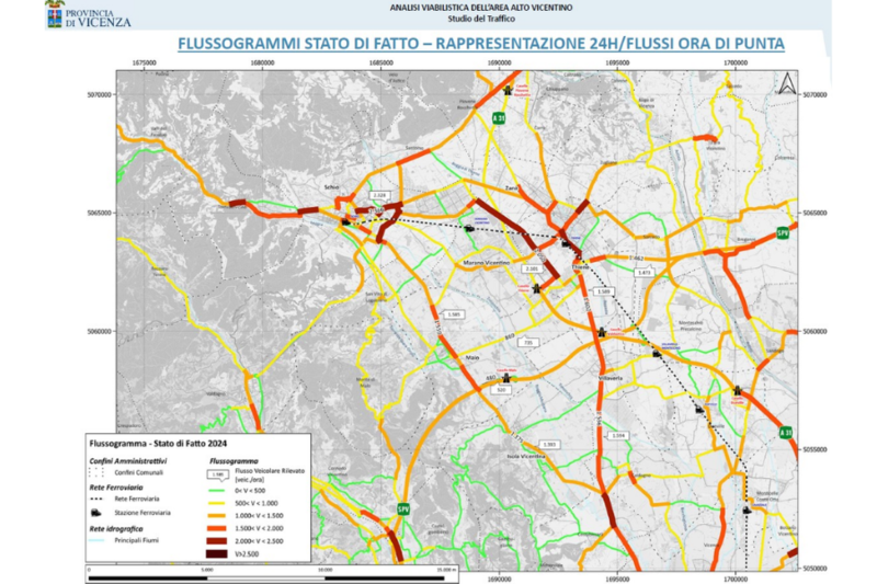 Alto Vicentino studio traffico flussi mar25